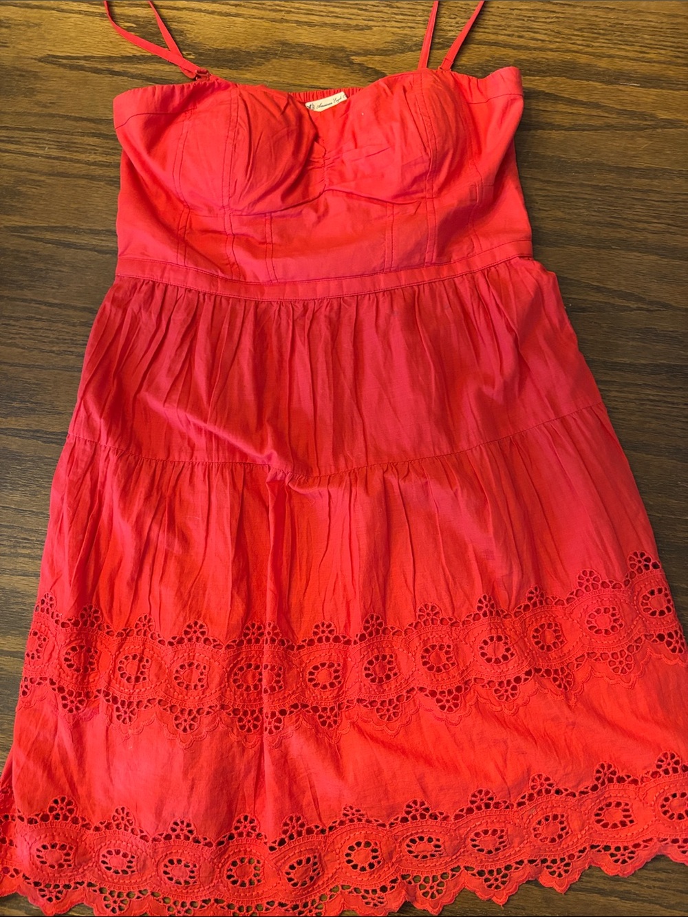 American Eagle Red Spaghetti Strap Bustier dress